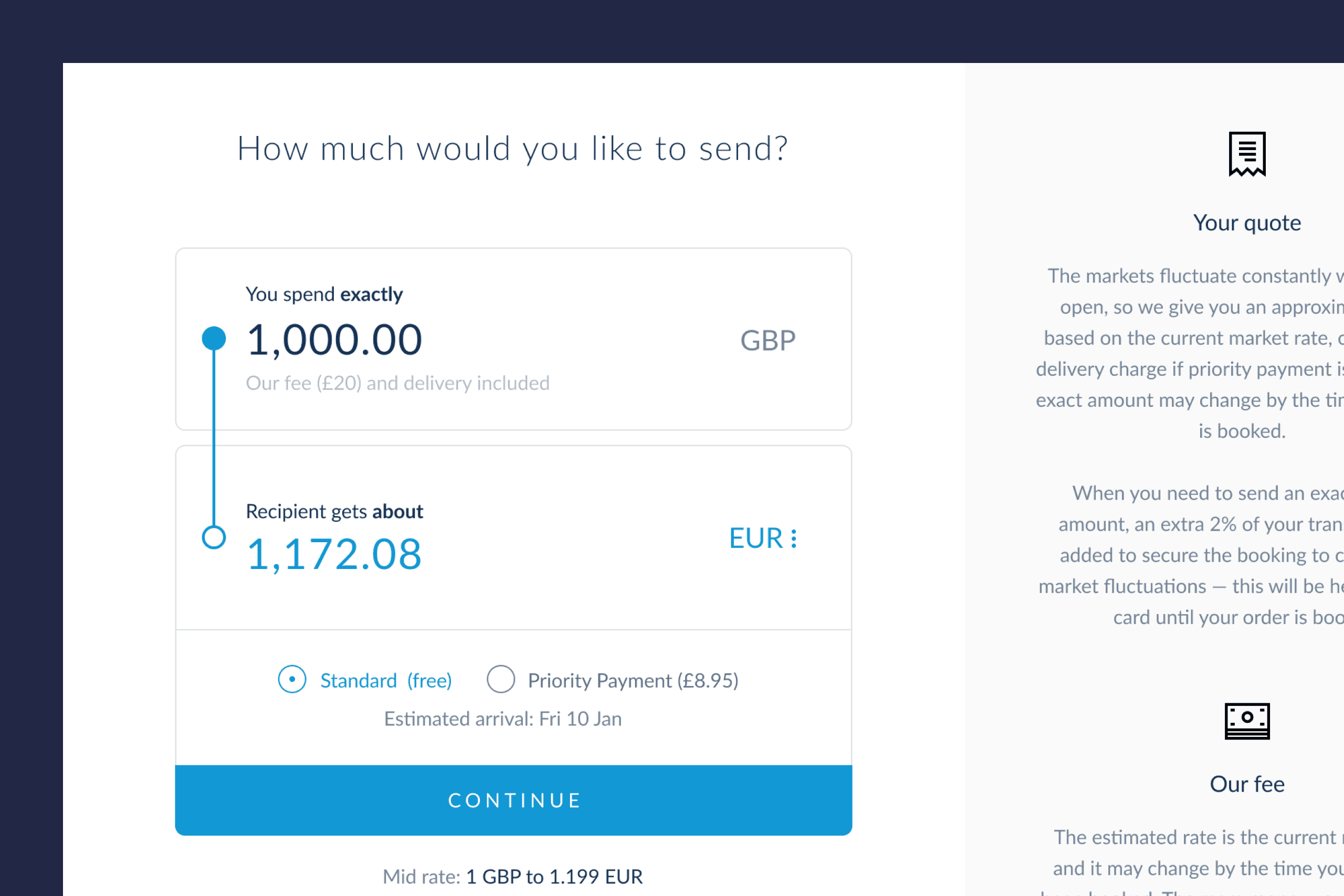 Travelex wire sending money flow